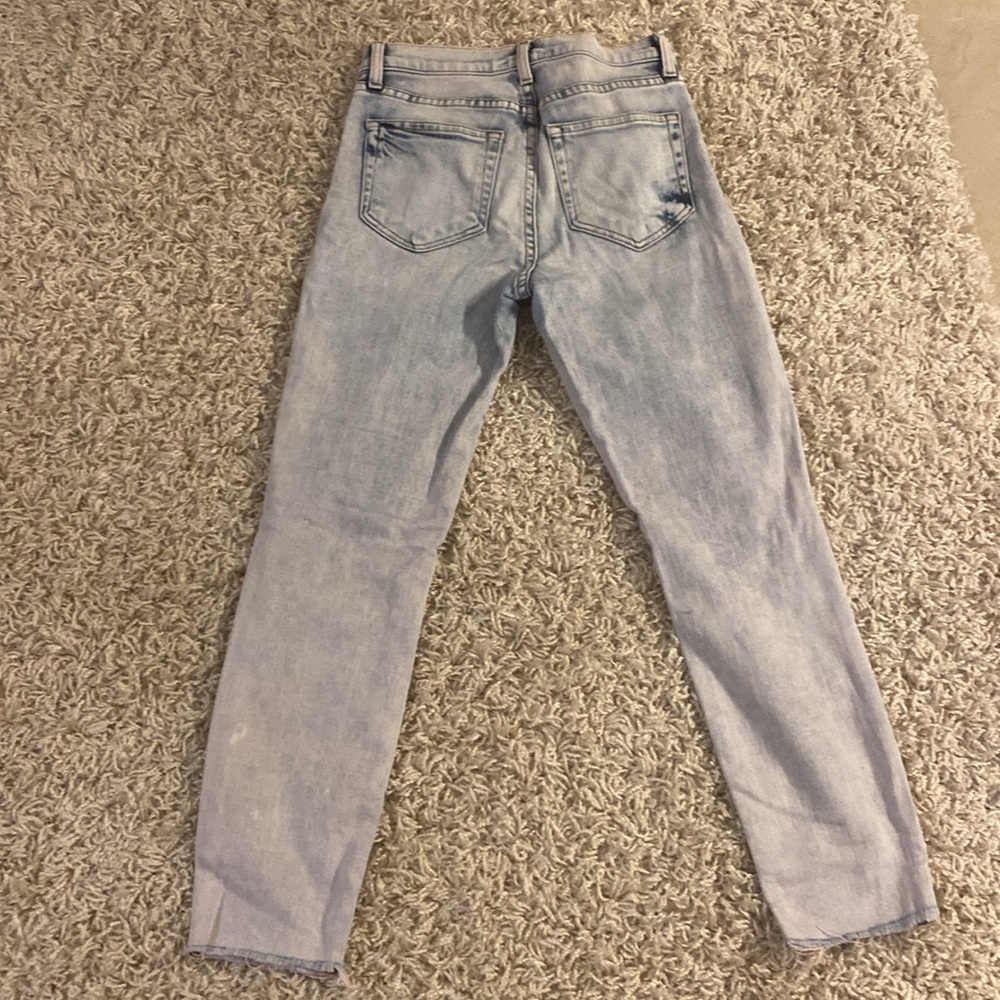 L'AGENCE Blue Ankle Cropped Jeans with Distressed Design size 24 - Picture 4 of 4
